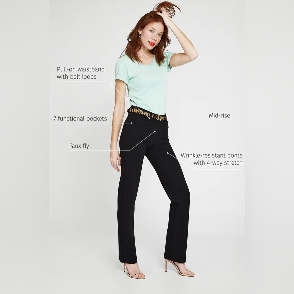 Betabrand 7-Pocket Dress Pant Straight Leg Sm Short Petite Yoga Dress Pants 28” - Picture 6 of 10